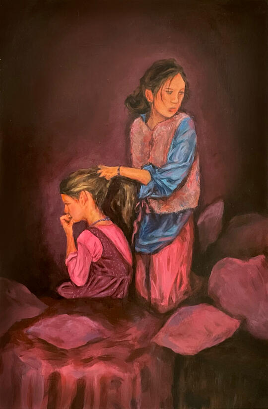 Acrylic on card.