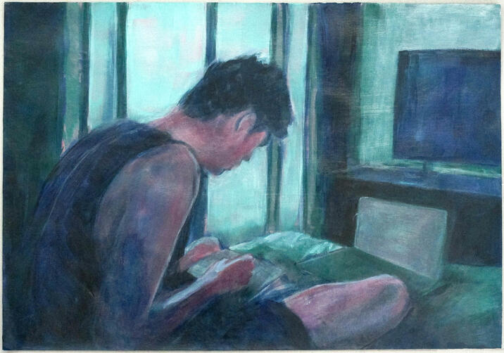 Acrylic on paper.